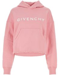 Givenchy - Cropped Logo Hoodie Sweatshirt - Lyst