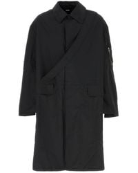 Random Identities - Black Polyester Coat - Lyst