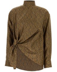Ferragamo - Salvatore Printed Silk Blouse - Lyst