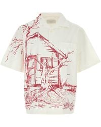 Prada - Camicia in popeline bianco - Lyst