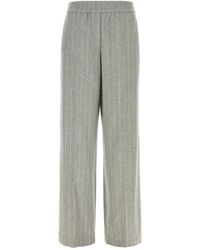 Brunello Cucinelli - Embroidered Wool Blend Pant - Lyst