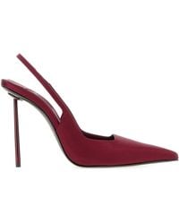 Le Silla - Burgundy Satin Amelia Pumps - Lyst