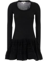Alaïa - Stretch Wool Blend Mini Dress - Lyst