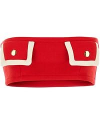 Prada - Crop-top in lana rossa - Lyst