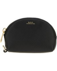 A.P.C. - Black Leather Monnaie Card Holder - Lyst