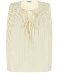 Amotea - Cream Cotton Akiko Top - Lyst