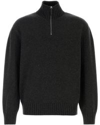 Ferragamo - Salvatore Slate Cashmere Blend Sweater - Lyst