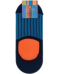 Gallo - Two-tone Stretch Cotton Blend Invisible Socks - Lyst