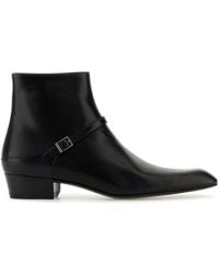 Saint Laurent - Stivaletti Augustin in pelle nera - Lyst