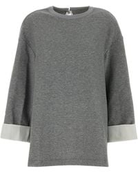 Carven - Grey Nylon Blend Oversize Sweatshirt - Lyst