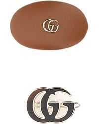 Gucci - Set di fermagli per capelli multicolor in metallo e pelle - Lyst