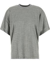 Carven - T-shirt oversize in seta grigia - Lyst