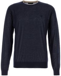Prada - Maglione in misto cashmere blu navy - Lyst