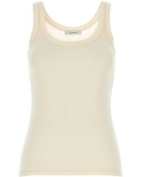 Lemaire - Canotta in cotone crema - Lyst