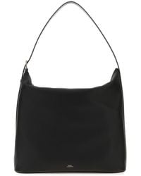 A.P.C. - Black Leather Maxi Vera Shopping Bag - Lyst