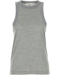 Carven - Canotta in seta grigia - Lyst