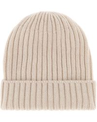 Fedeli - Sand Cashmere Beanie Hat - Lyst