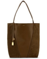 Chloé - Leather And Suede Chloã£Â¨ Spin Shopping Bag - Lyst