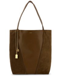 Chloé - Leather And Suede Chloã£Â¨ Spin Shopping Bag - Lyst