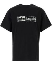 Palm Angels - Black Cotton T-shirt - Lyst
