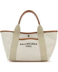 Balenciaga - Borsa shopping Biarritz piccola in tela sabbia - Lyst