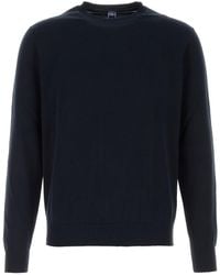 Fedeli - Navy Blue Cotton Sweater - Lyst