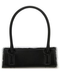 Dentro - Black Leather Radar Shoulder Bag - Lyst