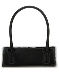 Dentro - Black Leather Radar Shoulder Bag - Lyst