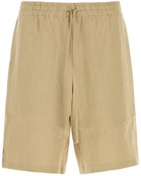 LeKasha - Beige Linen Bermuda Shorts - Lyst