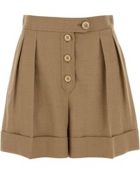 Valentino Garavani - Biscuit Viscose Blend Shorts - Lyst