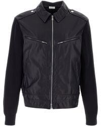 Brunello Cucinelli - Leather And Knit Jacket - Lyst