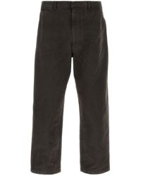 Prada - Pantalone dalla gamba ampia in cotone ardesia - Lyst