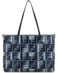 Fendi - Borsa shopping Roll grande in tela ricamata - Lyst