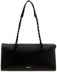 Jil Sander - Borsa a spalla Tangle Tent in pelle nera - Lyst