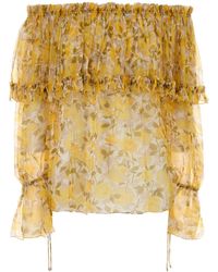 Chloé - Printed Crepe Blouse - Lyst