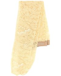 Valentino Garavani - Calze in pizzo stretch crema - Lyst