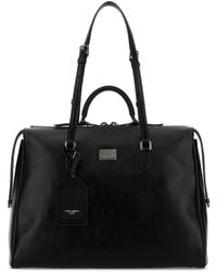 Dolce & Gabbana - Black Leather Vittoria Shopping Bag - Lyst