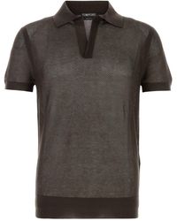 Tom Ford - Chocolate Mesh Polo Shirt - Lyst