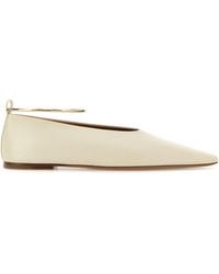 Jil Sander - Ivory Leather Ballerinas - Lyst
