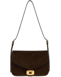 Balenciaga - Dark Suede Medium Clicca Shoulder Bag - Lyst