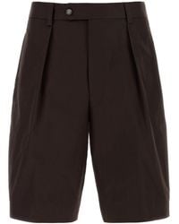 BOSS - Black Cotton Bermuda Shorts - Lyst