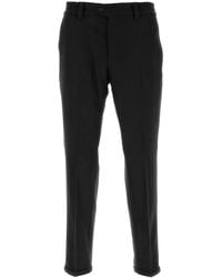 PT Torino - Pantalone in misto lana stretch nero - Lyst
