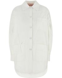 Valentino Garavani - White Cotton Blend Oversize Jacket - Lyst