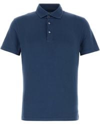 Fedeli - Blue Stretch Cotton Polo Shirt - Lyst