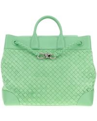 Bottega Veneta - Borsa da viaggio Andiamo Voyager in pelle scamosciata verde menta - Lyst