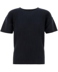 Homme Plissé Issey Miyake - Homme Plisse' Issey Miyake Midnight Polyester T-Shirt - Lyst