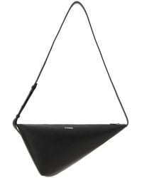 Jil Sander - Black Leather Triangle Crossbody Bag - Lyst