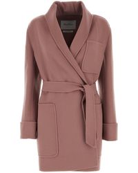 Max Mara - Cappotto Ughetta in misto lana rosa antico - Lyst