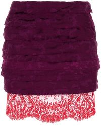 Saint Laurent - Minigonna in jacquard porpora - Lyst