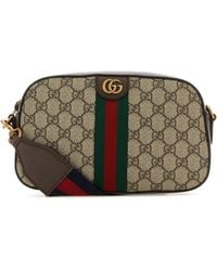 Gucci - Borsa a tracolla Ophidia GG piccola in tessuto GG Supreme e pelle - Lyst